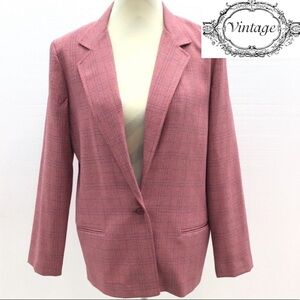 Manor Park Vintage Red Plaid Blazer Jacket 12